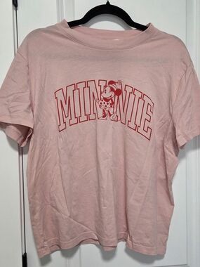 H&M Pink Disney Graphic Tee with Red Print
